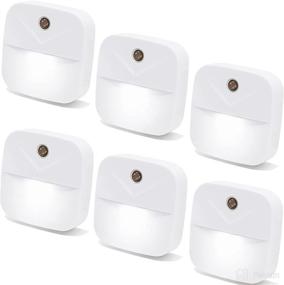 img 4 attached to 🌙 6-Pack White LED Nightlights with Smart Dusk to Dawn Sensor - Plug-in Wall Nightlights for Bedroom, Bathroom, Hallway, Kitchen, Stairs - Suitable for Kids, Adults, YRWXZYO