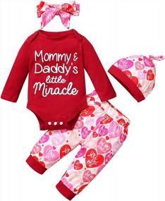 img 4 attached to Newborn Infant Valentine'S Day Heart Clothes Set - Adorable Long Sleeve Outfit For Baby Boys And Girls