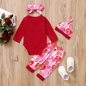 img 2 attached to Newborn Infant Valentine'S Day Heart Clothes Set - Adorable Long Sleeve Outfit For Baby Boys And Girls