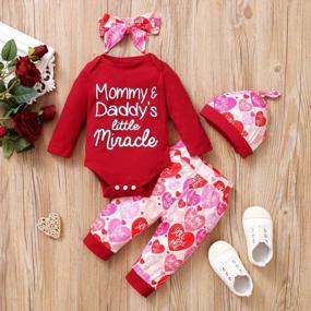 img 3 attached to Newborn Infant Valentine'S Day Heart Clothes Set - Adorable Long Sleeve Outfit For Baby Boys And Girls