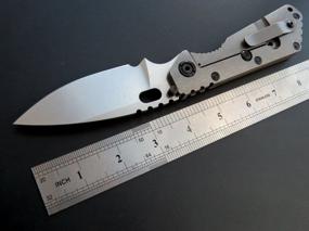 img 3 attached to Охотничий карманный нож Eafengrow EF225 - лезвие D2, титановая рукоятка и зажим, инструмент для выживания EDC (серый)