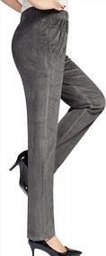 img 2 attached to Thick Corduroy Straight Pants With Elastic Waist And Pockets For Women By Zoulee - Easy Pull-On Style