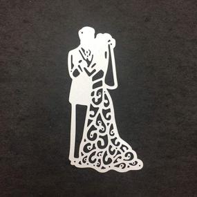 img 1 attached to Создайте свое идеальное свадебное приглашение с помощью штампов для резки жениха и невесты - штампы для скрапбукинга 5X2,7 дюйма