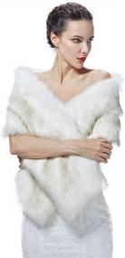 img 1 attached to Women'S Faux Fur Wedding Shawl: Bridal Cape Cover-Up For Formal Events, Parties, Or Winter Weddings