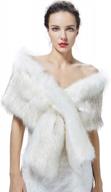 women's faux fur wedding shawl: bridal cape cover-up for formal events, parties, or winter weddings logo