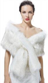 img 4 attached to Women'S Faux Fur Wedding Shawl: Bridal Cape Cover-Up For Formal Events, Parties, Or Winter Weddings