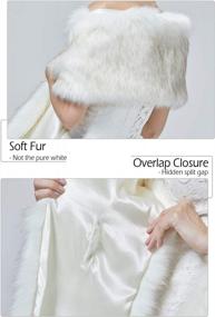 img 3 attached to Women'S Faux Fur Wedding Shawl: Bridal Cape Cover-Up For Formal Events, Parties, Or Winter Weddings