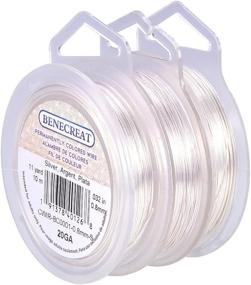 img 1 attached to Benecreat Tarnish Resistant Silver Coil Wire Set - 3 Rolls Of 20, 24, And 28 Gauge Wire, 33Ft, 98Ft, And 328Ft Lengths