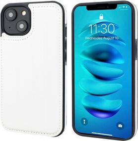 img 2 attached to IPhone 14 Wallet Case With Card Holder - Onetop PU Leather Kickstand, Double Magnetic Clasp & Shockproof Cover 6.1 Inch (White)