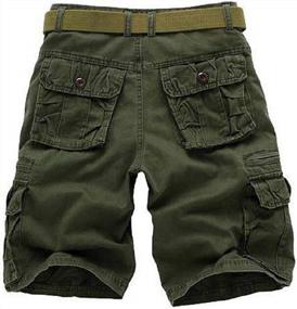 img 3 attached to AKARMY Men'S Lightweight Multi-Pocket Cotton Twill Camo Cargo Shorts With Zipper Pockets (No Belt)