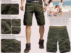 img 1 attached to AKARMY Men'S Lightweight Multi-Pocket Cotton Twill Camo Cargo Shorts With Zipper Pockets (No Belt)
