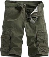 akarmy men's lightweight multi-pocket cotton twill camo cargo shorts with zipper pockets (no belt) логотип