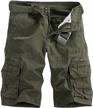 akarmy men's lightweight multi-pocket cotton twill camo cargo shorts with zipper pockets (no belt) logo