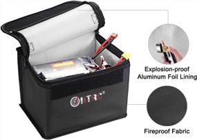 img 3 attached to Большая огнестойкая сумка Lipo Safe Bag HTRC - водонепроницаемая, с двойной застежкой-молнией для хранения и зарядки аккумулятора (7,87X5,9X5,9 дюйма)
