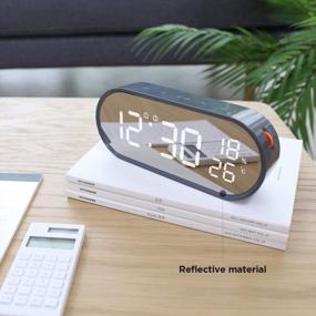 img 1 attached to Revolutionize Your Morning Routine With Mooas Rolling Pop Mirror Clock - Digital Clock With USB Charging, LED Display, Dual Alarm, And More!