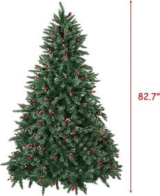 img 2 attached to Snow Flocked 7Ft Artificial Christmas Pine Tree With 1390 Tips For Festive Holiday Decorations