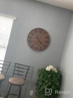 img 1 attached to 24-Inch Wooden Wall Clock With Roman Numerals - Silent Decor For Living Room, Kitchen, And Home Office review by Nick Kussmaul