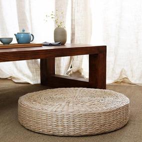 img 2 attached to Japanese Tatami Floor Pillow - Alapaste Woven Straw Cushion For Meditation, Yoga And Floor Seating, Round Pouf Tatami Mat With Breathable Design (A4)