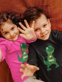 img 2 attached to Dino Lover's Delight: Toddler Boys' Long Sleeve T-Shirt – Perfect Valentine's Day Gift