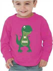 img 4 attached to Dino Lover's Delight: Toddler Boys' Long Sleeve T-Shirt – Perfect Valentine's Day Gift