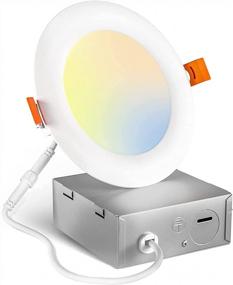 img 1 attached to 12-Inch Flush Mount Ceiling Light With Selectable Kelvin Temperatures: 3000K/4000K/5000K By Amico