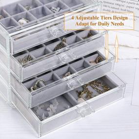 img 1 attached to Misaya Large Acrylic Earring Jewelry Organizer With 4 Drawers - Perfect Birthday & Christmas Gift!