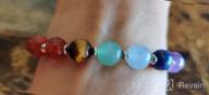 img 1 attached to Cherry Tree Collection Chakra Stretch Bracelet: Genuine 8mm Gemstones, Sterling Silver Spacers. Perfect for Men/Women. Choose from Small, Medium, or Large Sizes! review by Luis Despain