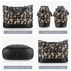 img 2 attached to 👜 Black Diaper Bag Tote, Pipi Bear Baby Bag Tote for Mom, Multipurpose Diaper Shoulder Bag with Changing Pad