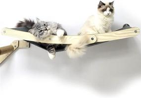 img 1 attached to 🐱 HeyKitten 33in Cat Wall Hammock: Stylish Floating Kitten Shelf for Large Indoor Cats (Maple)