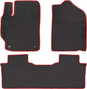 img 4 attached to 🚗 Custom Fit Black Red Rubber Car Floor Liners Set for Toyota Camry 2012-2017 - HD-Mart All Weather Protection Heavy Duty Odorless Car Rubber Floor Mat