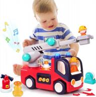 educational fire truck toy w/ light & sound - perfect birthday gift for 18-24 month olds! logo