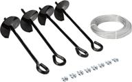 🔒 reliable tie down 59070 galvanized cable set with anchors, clamps, and 50 feet long galvanized cable - black logo