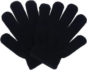 img 4 attached to 🧤 Winter Stretchy Knitted Gloves for Girls - Essential Cold Weather Accessories