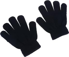 img 1 attached to 🧤 Winter Stretchy Knitted Gloves for Girls - Essential Cold Weather Accessories