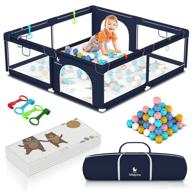 babylicious extra large baby playpen: full play mat, gate, fence, game balls & carry bag - indoor/outdoor cozy play yard - 72x60 inch play area for babies and toddlers логотип