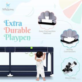 img 1 attached to Babylicious Extra Large Baby Playpen: Full Play Mat, Gate, Fence, Game Balls & Carry Bag - Indoor/Outdoor Cozy Play Yard - 72x60 Inch Play Area for Babies and Toddlers