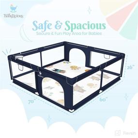 img 2 attached to Babylicious Extra Large Baby Playpen: Full Play Mat, Gate, Fence, Game Balls & Carry Bag - Indoor/Outdoor Cozy Play Yard - 72x60 Inch Play Area for Babies and Toddlers