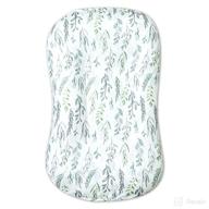 🍃 premium baby lounger cover: ultra soft slipcover for newborn lounger pillow in green leaf design logo