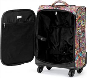 img 2 attached to Женский чемодан на колесах Sakroots On The Go размером 21 дюйм из экологически чистых материалов, Rainbow Wanderlust, 22 дюйма