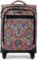 sakroots women's on the go carry-on 21" roller suitcase in sustainable materials, rainbow wanderlust, 22-inch logo