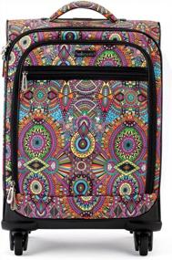 img 4 attached to Sakroots Women'S On The Go Carry-On 21" Roller Suitcase In Sustainable Materials, Rainbow Wanderlust, 22-Inch