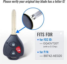 img 3 attached to 🔑 Enhanced Key Fob Keyless Entry Remote Control for Toyota Sienna Tacoma Tundra - FCC ID GQ43VT20T G Chip (Requires G Stamp on Your Old Key)