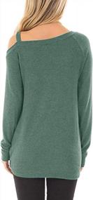 img 3 attached to Casual Tunic Tops For Women - Twist Knot Front And Cold Shoulder Styling With Long Sleeves By AELSON