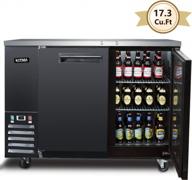 kitma 59 inch counter height back bar beverage cooler with 2 solid doors - ideal for bars and restaurants, maintains 33°f - 38°f temperature for beer cans logo