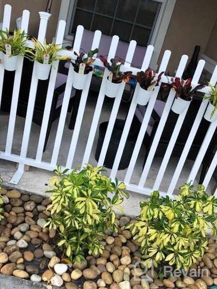 img 1 attached to Dahey 10 Pcs Hanging Flower Pots Metal Iron Bucket Planter For Railing Fence Balcony Garden Home Decoration Flower Holders With Detachable Hooks, White, 4 Inches review by Spliff Sinha