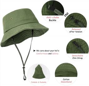 img 1 attached to Хлопковая детская шляпа-ведро премиум-класса с завязками для мальчиков и девочек - идеальная шляпа от солнца для малышей на лето