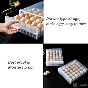 img 1 attached to 🥚 HappyBeeYo 30 Grid Egg Holder for Refrigerator - Fresh Egg Storage Box, Fridge Drawer Type Container Case