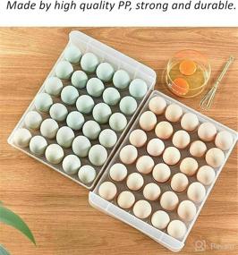 img 3 attached to 🥚 HappyBeeYo 30 Grid Egg Holder for Refrigerator - Fresh Egg Storage Box, Fridge Drawer Type Container Case