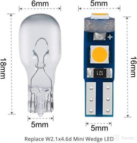 img 3 attached to BlyilyB 10-Pack Amber T5 2721 37 74 Wedge LED Bulb PC74 Twist Sockets: Dash Dashboard Lights Replacement Lamps for Instrument Panel Cluster LEDs