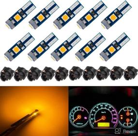 img 4 attached to BlyilyB 10-Pack Amber T5 2721 37 74 Wedge LED Bulb PC74 Twist Sockets: Dash Dashboard Lights Replacement Lamps for Instrument Panel Cluster LEDs